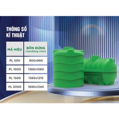 [GIAO TOÀN QUỐC] Bồn nước nhựa Tân Á Đại Thành Plasman Ngang 500N 1000N - Chính hãng, Bảo hành 20-40 năm