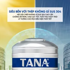 [GIAO MIỀN BẮC] Bồn nước inox Tân Á Đứng (500D, 1000D, 1500D, 2000D), Sus 304 - Chính hãng, Bảo hành 12 năm