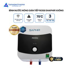 [GIAO LẮP MIỀN BẮC] Bình nóng lạnh gián tiếp Rossi Saphir Vuông (15/20/30 Lít) - Chính hãng, Bảo Hành 7 năm