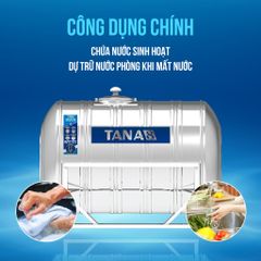 [GIAO NỘI THÀNH HN] Bồn nước inox Tân Á 8 Ngang 500N 1000N 1500N 2000N - Chính hãng, Bảo hành 15 năm