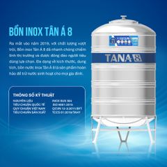 [GIAO NỘI THÀNH HN] Bồn nước inox Tân Á 8 Đứng 1000D 1500D 2000D - Chính hãng, Bảo hành 15 năm