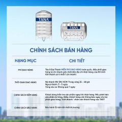 [GIAO MIỀN BẮC] Bồn nước inox Tân Á Đứng 2500D - 6000D Sus 304 - Chính hãng, Bảo hành 12 năm