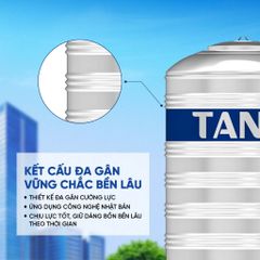 [GIAO MIỀN BẮC] Bồn nước inox Tân Á Đứng 2500D - 6000D Sus 304 - Chính hãng, Bảo hành 12 năm