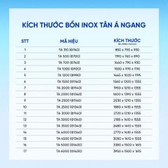 [GIAO MIỀN BẮC] Bồn nước inox Tân Á Ngang 2500N - 6000N Sus 304 - Chính hãng, Bảo hành 12 năm