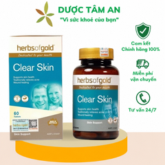 [Nhập khẩu] Viên uống thải độc da giảm mụn Herbs Of Gold Clear Skin (Lọ 60 viên)
