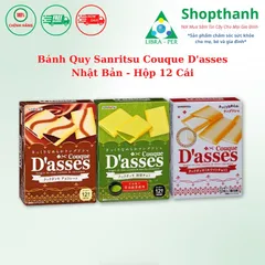 Bánh Quy Sanritsu Couque D'asses Nhật Bản Mỏng Giòn Tan Kẹp Kem Chính Hãng Cao Cấp Hộp 12 Chiếc