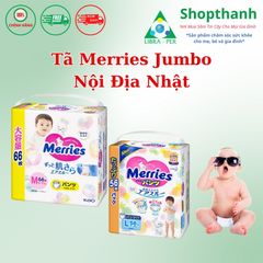 Tã Bỉm Merries Nhật Bản Jumbo Siêu Thấm Hút Chống Hăm Khô Thoáng Đủ Size M66 M76 L56 XL50 XXL32 755954