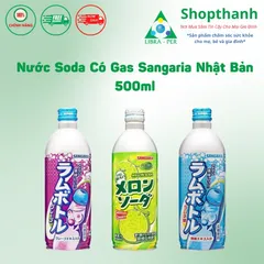 Nước Soda Sangaria Nhật Bản 500ml Chính Hãng – Vị Trái Cây Tự Nhiên Sảng Khoái, Không Ngọt Gắt