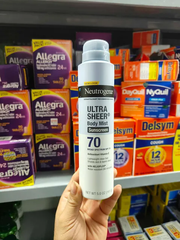Xịt chống nắng Neutrogena Ultra Sheer Body Mist Sunscreen SPF70 141g
