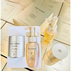 Set Phấn chống nắng WHOO Cushion Sun Balm tặng dầu tẩy trang 50ml