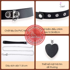 (Snapshop) Vòng Cổ Da Heart Chính Hãng
