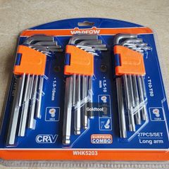 (T17) COMBO 3 BỘ LỤC GIÁC WADFOW WHK5203 ĐẦU BẰNG ĐẦU BI VÀ TORX 27 CHI TIẾT CHUYÊN DỤNG