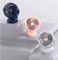 Quạt Kẹp Bàn Mini Để Bàn 5 Chế Độ + Kèm Đèn (172X91X200mm)