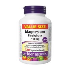 Viên Uống Webber Naturals Magnesium Bisglycinate 200mg - Bổ Sung Magie Hữu Cơ Cho Sức Khỏe - Tem Nhập Khẩu Chính Hãng 756449
