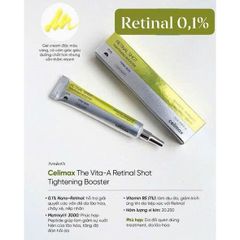 TINH CHẤT HỖ TRỢ TRẺ HÓA & DƯỠNG SÁNG DA CELIMAX Vita-A Retinal Shot Tightening Booster 15ml –