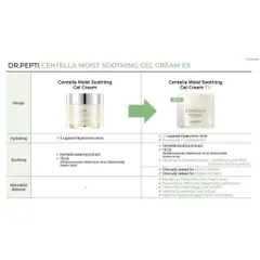 KEM DƯỠNG DR.PEPTI CENTELLA MOIST SOOTING GEL CREAM 70ML GẤP ĐÔI DƯỠNG CHẤT 72% CHIẾT XUẤT RAU MÁ