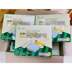 BÁNH MOCHI DẺO HÀN QUỐC BANANA CHARLTEOK PIE QUEEN BIN Hộp 10 bánh x 31g (310g)