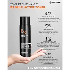 BỘ ĐÔI B3 PRETTYSKIN DƯỠNG TRẮNG MỜ THÂM NÁM Toner B3 - 205ml và Serum B3 - 50ml