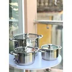 BỘ NỒI 3 MÓN LUỘC GÀ GUME 18-20-28cm GMP19