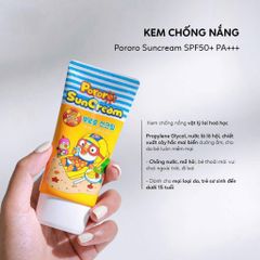 KEM CHỐNG NẮNG PORORO SPF50+/PA+++ CHUẨN AN TOÀN CHO LÀN DA NHỎ XÍU