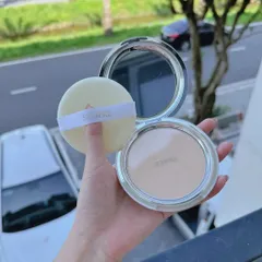 Phấn phủ Geo Sempre Happy & Please Pact trắng và vàng nội địa Hàn Quốc mịn lì tự nhiên hỗ trợ kiềm dầu