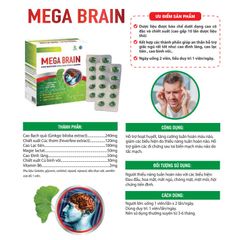 Bổ não Ginkgo Biloba hàm lượng cao 240mg - MEGA BRAIN 80 viên