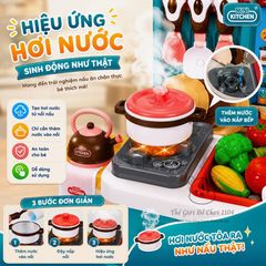 Đồ chơi nhà bếp kèm bồn rửa chén Mini Kitchen 36 chi tiết có hiệu ứng hơi nước