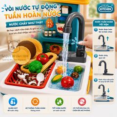Đồ chơi nhà bếp kèm bồn rửa chén Mini Kitchen 36 chi tiết có hiệu ứng hơi nước