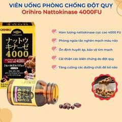 Viên uống Orihiro Nattokinase 4000FU Hỗ Trợ Phòng Ngừa Tai Biến - Giải Pháp Dinh Dưỡng Từ Nhật Bản, 60 Viên 756964