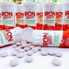 Iron Melts 50 Viên – Viên Ngậm Bổ Sung Sắt, Axit Folic, Vitamin B12 Và Vitamin C Hương Dâu