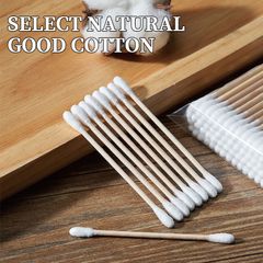 Combo 5 gói Tăm bông ngoáy tai 100 que thân gỗ tăm bông ráy tai nặn mụn(thân thiện với môi trường)