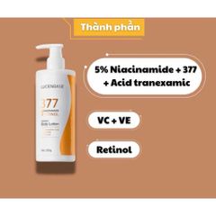 (Chính hãng) 250g Sữa dưỡng thể 377 Niacinamide Retinol LUCENBASE hỗ trợ khóa ẩm làm sáng da