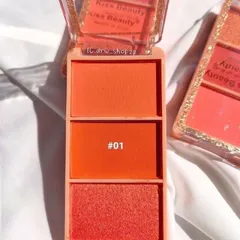 Phấn má hồng 3 ngăn Kiss Beauty Peach of Blush