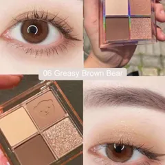 Bảng phấn mắt bốn màu gấu dễ thương Phấn mắt màu đất