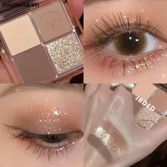 Bảng phấn mắt bốn màu gấu dễ thương Phấn mắt màu đất