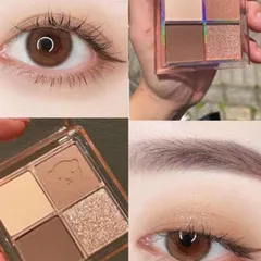 Bảng phấn mắt bốn màu gấu dễ thương Phấn mắt màu đất