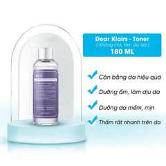 Nước hoa hồng không mùi Klairs Supple Preparation Unscented Toner 180ml