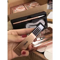 SET BỘ 4 CHÌ MÀY 2 ĐẦU+ 3 KHUÔN KẺ MÀY NoVo Chính hãng