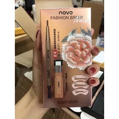 SET BỘ 4 CHÌ MÀY 2 ĐẦU+ 3 KHUÔN KẺ MÀY NoVo Chính hãng