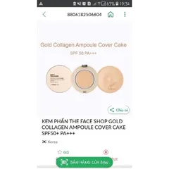 Phấn nước Gold Collagen Chống nắng cao tone 21 tone da tự nhiên