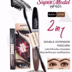 Chải mi Mascara 2 Đầu ( Đen - Nâu) SIVANNA COLORS Super Model Dual Max-Volume Double Extension Mascara