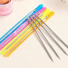 HOT Cây nặn mụn 2 đầu - que nặn mụn thời thượng inox (có bao đi kèm)