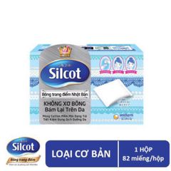 Bông Trang Điểm Silcot (Hộp 82 miếng) hàng nội địa Nhật bản