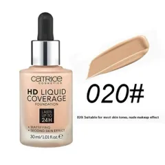 Kem nền Catrice HD Liquid Coverage kiềm dầu che khuyết điểm tự nhiên 30ml Chính Hãng