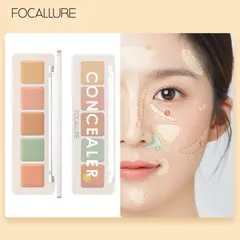 Bảng che khuyết điểm 5 màu, nhẹ, độ che phủ cao, dễ tán và mang lại hiệu ứng che phủ toàn diện