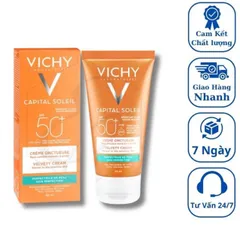 Kem Chống Nắng Vichy Dành Cho Da Khô Không Gây Nhờn Rít Không Màu SPF50+ 50ml