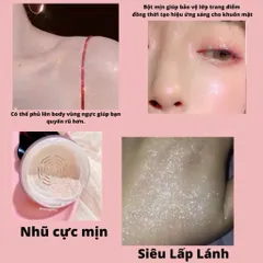 Phấn phủ Love Alpha dạng bột có ánh nhũ bắt sáng