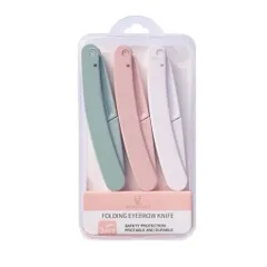 Hộp 3 Dao Cạo Lông Mày Gấp Gọn Màu Pastel Cute ( 1 Hộp/3 Cái)