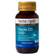 [Nhập khẩu] Herbs of Gold Vitamin D3 1000 - Viên Uống Bổ Sung Vitamin D (Lọ 120 Viên)