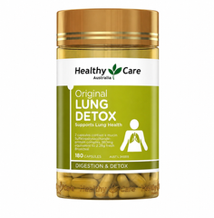 Healthy Care Lung Detox 180 Viên Úc Chính Hãng - Thanh Lọc Phổi, Hỗ Trợ Hệ Hô Hấp Khỏe Mạnh, Bảo Vệ Sức Khỏe Phổi